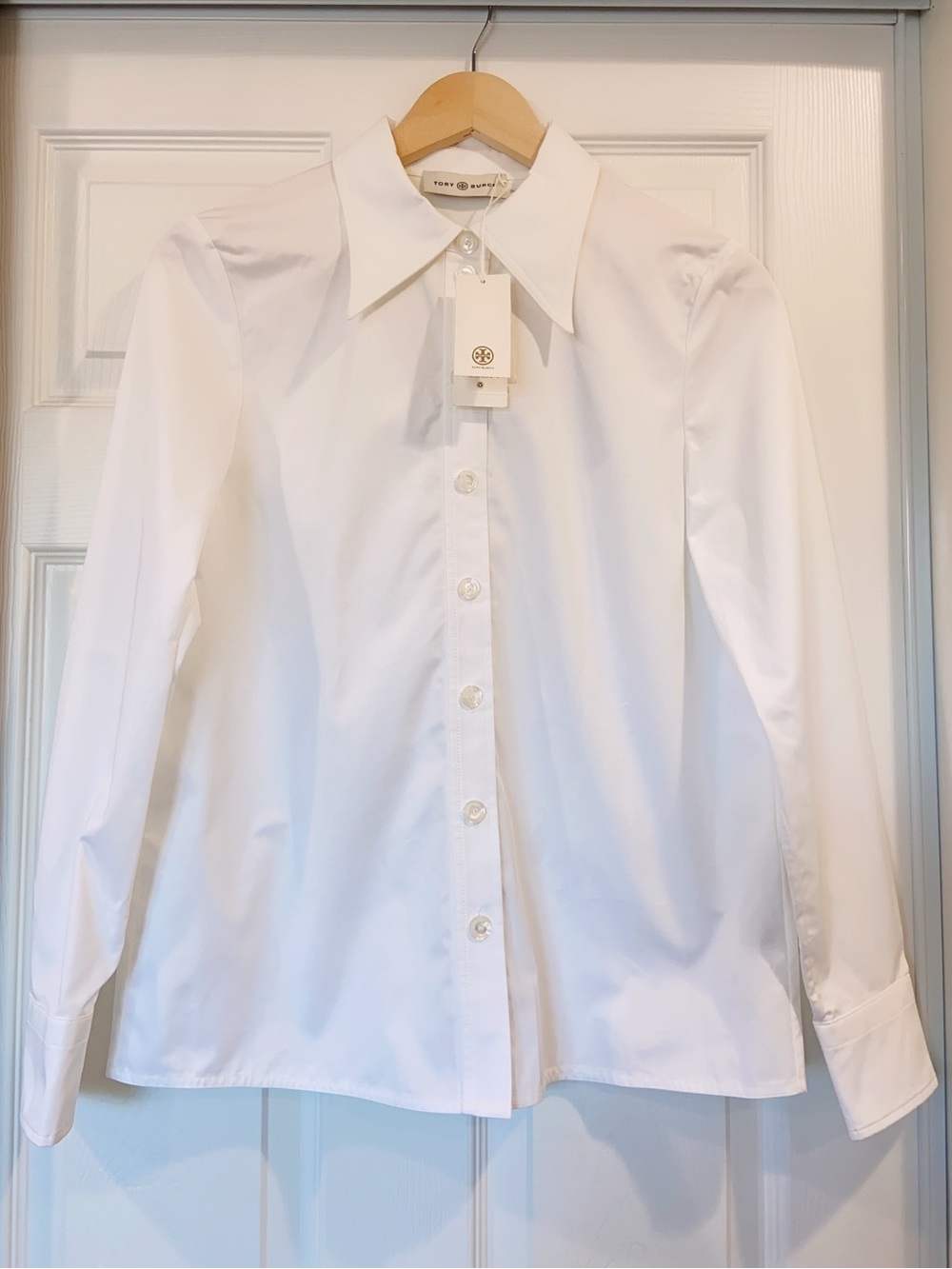 NWT $498 Tory Burch Poplin Shirt In White - Picture 3 of 5